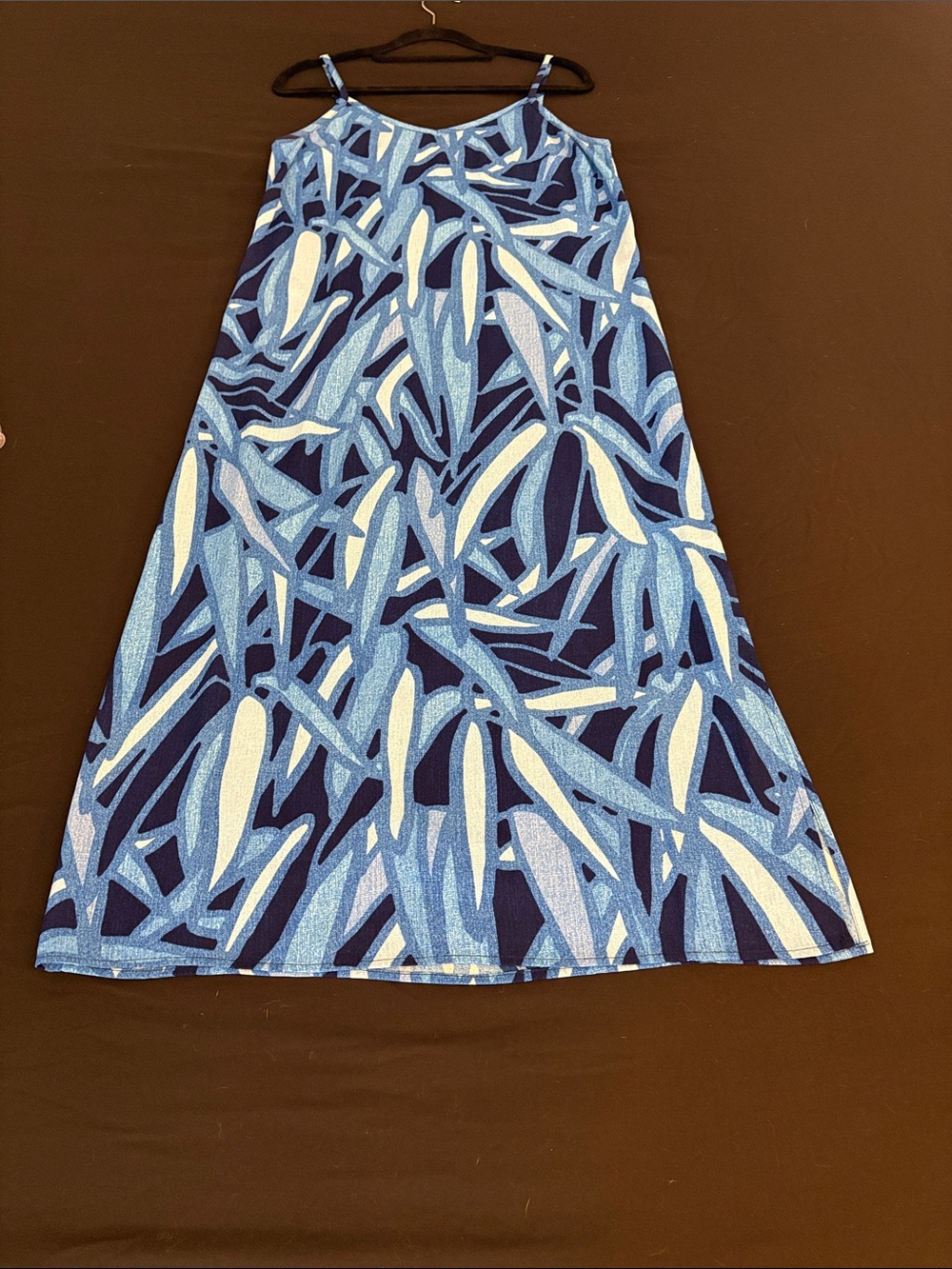 NWOT NIC+ ZOE Sunset Jungle Blue Botanical Print Spaghetti Strap Dress-XS - Picture 9 of 15
